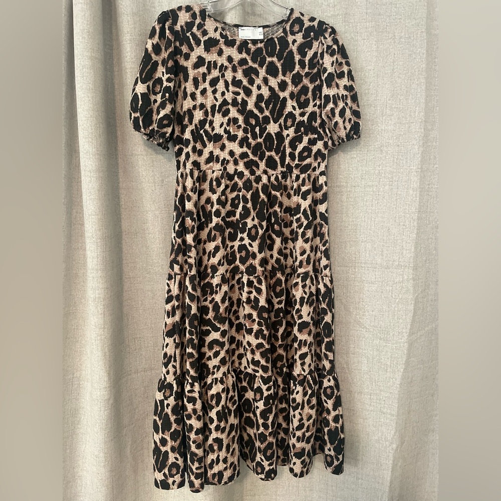 ASOS Midi Tiered Leopard Dress | US 6